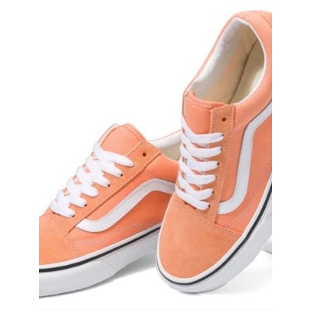 Vans Off The Walls Orange & White Low Top Old Skool Sneakers Size 7 NWOT